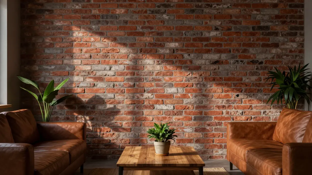 Cihlové obklady do obýváku: textura a teplo pro skutečný komfort