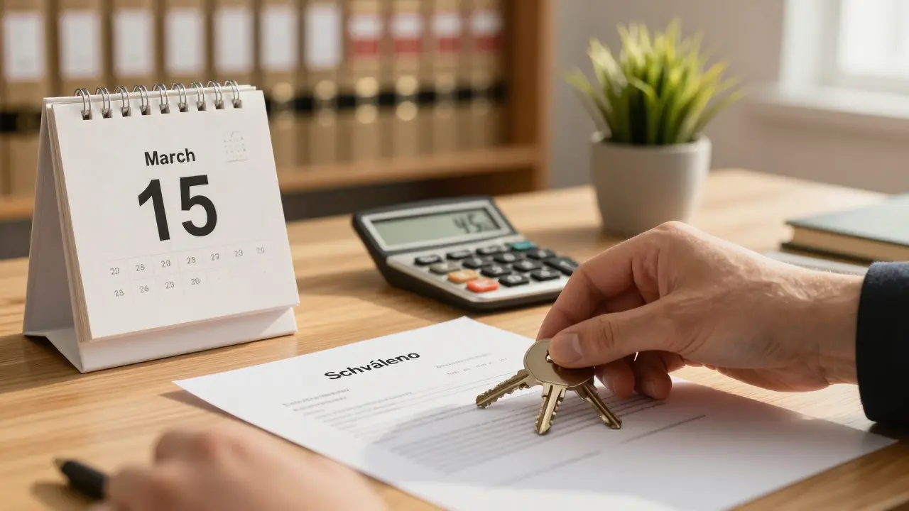 Schválená žádost o posečkání daně s úrokovou sazbou 4,5 % a datem března.