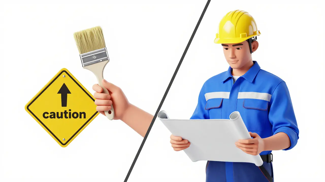 Konceptuální srovnání kutilské rekonstrukce a práce profesionální firmy.