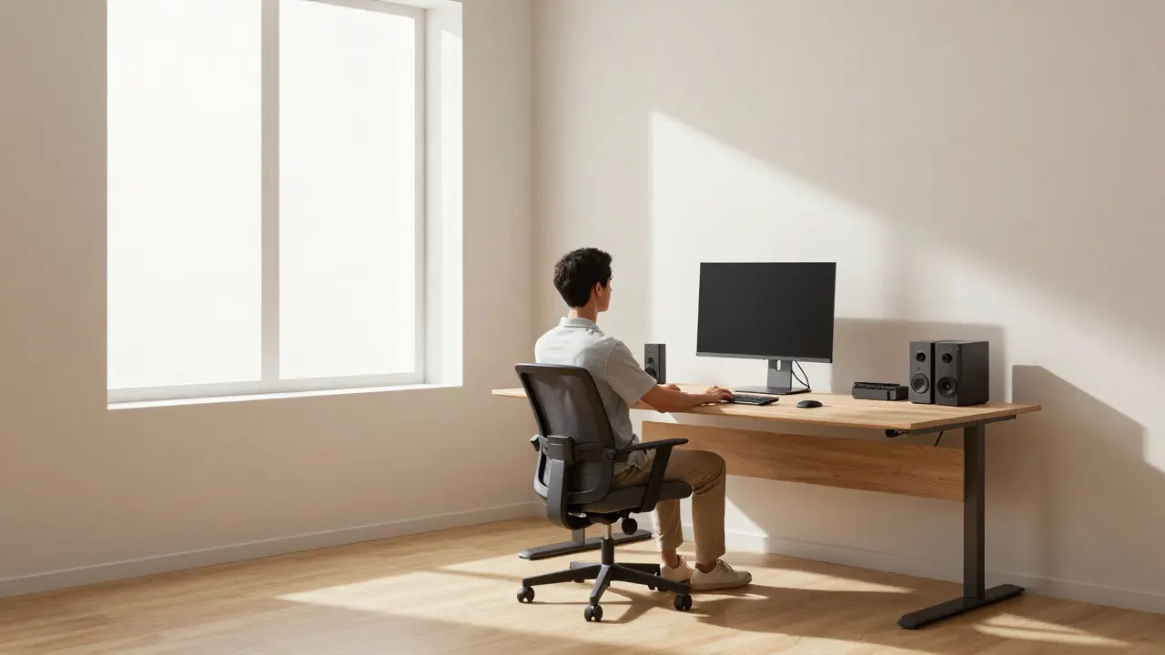 Ergonomické pracoviště s správným rozestupem a pohodlnou pozicí