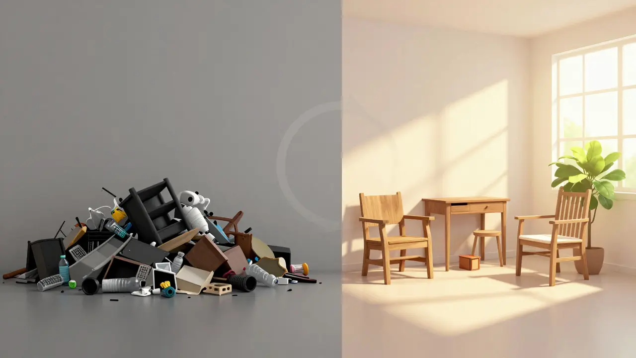 Koncept kruhové ekonomiky: recyklované materiály v moderním interiéru