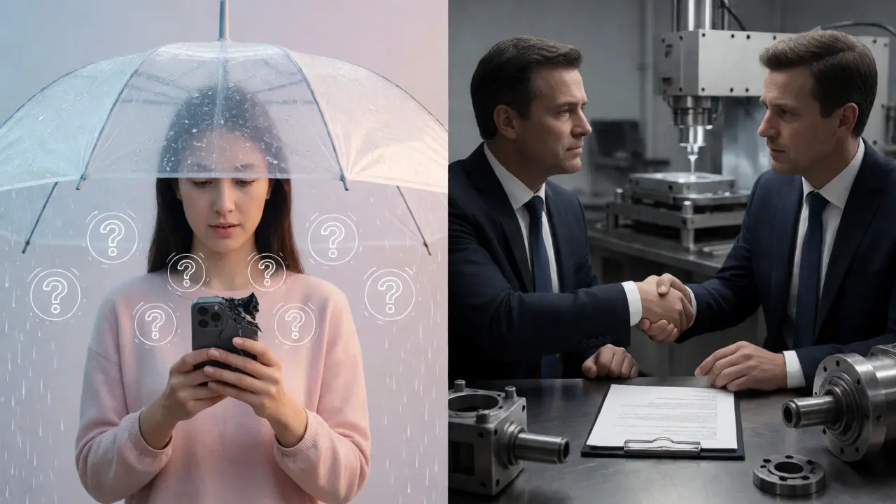 Porovnání ochrany spotřebitele (B2C) a obchodních vyjednávání o vadách (B2B).