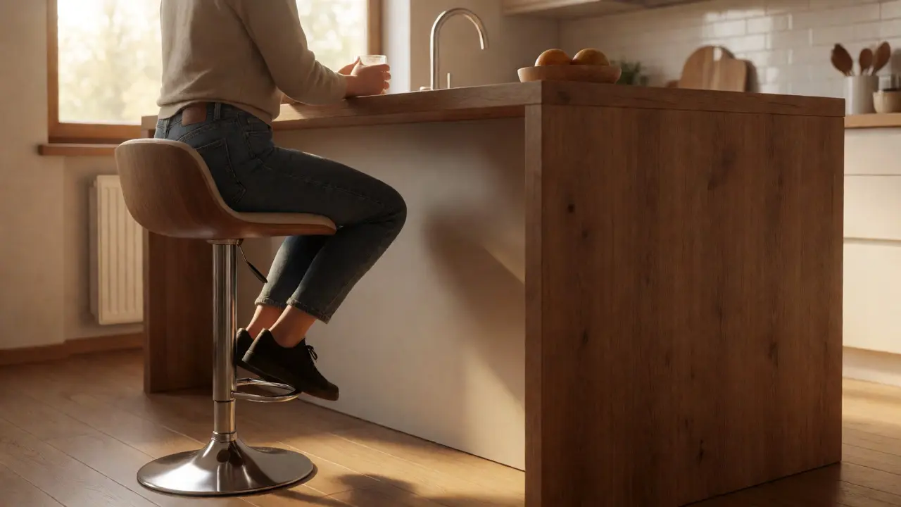 Barové sezení v kuchyni: Jak správně určit ergonomickou výšku židlí a pultu