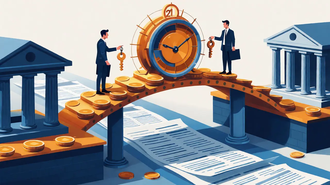 Ilustrace toku financí mezi bankami a katastrem nemovitostí