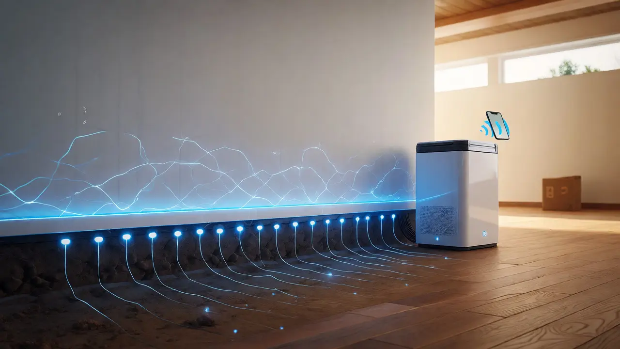 Schéma elektroosmotického systému proti vlhkosti